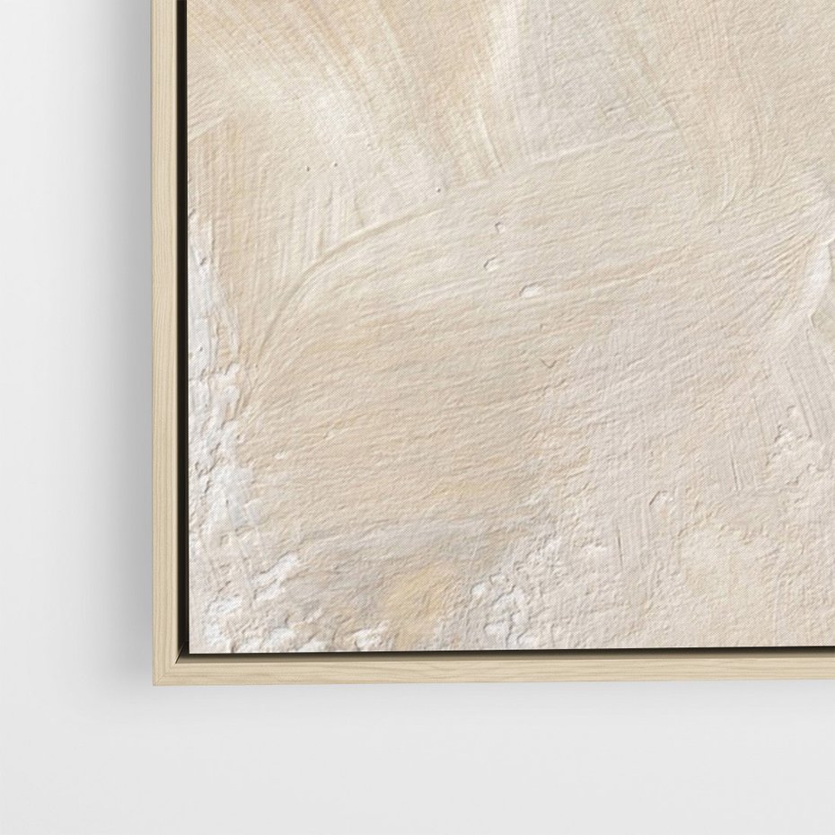 Obraz w ramie 50x70 - Elegancja w Złocistym Chaosie - złoto beż, abstrakcja - rama drewno