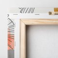 Obraz na płótnie 60x60 - Roślinny Szkic - abstrakcyjne, nieregularne plamy łososiowego koloru