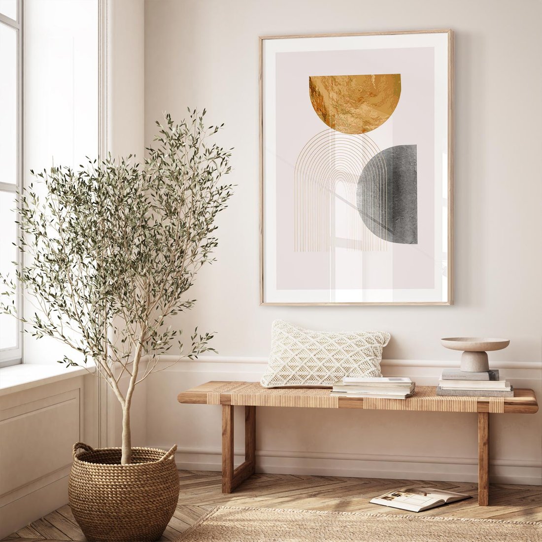 Plakat w ramie 50x70 - Nowoczesna Sztuka Geometrii - nowoczesna sztuka, modern - rama drewno