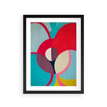 Plakat w ramie 50x70 - Kolorowe Odsłony Inspiracji - abstrakcyjny obraz, olejny - rama czarna