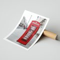 Plakat bez ramy 21x30 - Londyńska budka w perspektywie - budka, Londyn