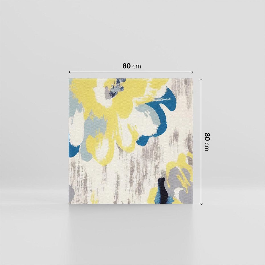 Obraz na płótnie 80x80 - Kwiatowe Impresje - malowane duże kwiaty, kolory żółty