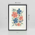 Plakat w ramie 50x70 - Kolorowe Pasmo - kwiaty, nowoczesna abstrakcja - rama czarna