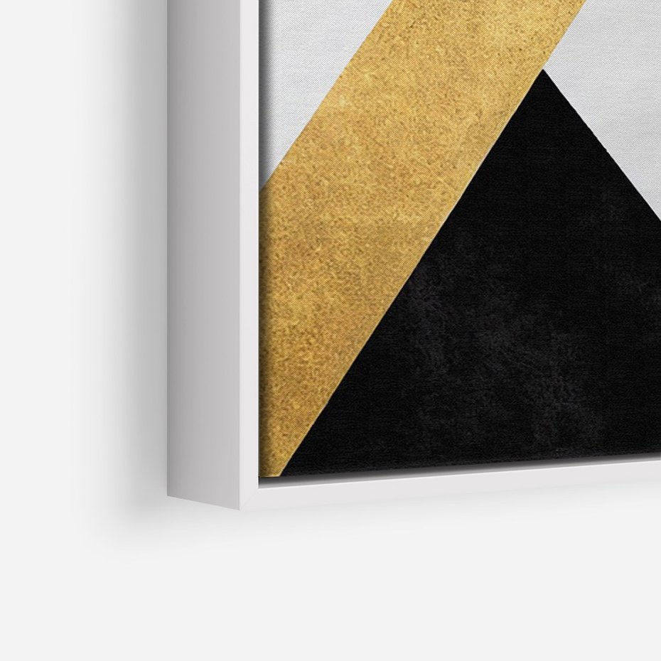 Obraz w ramie 70x100 - Pudrowe Abstrakcyjne Lustra - złote abstrakcyjne linie, szarość - rama biała