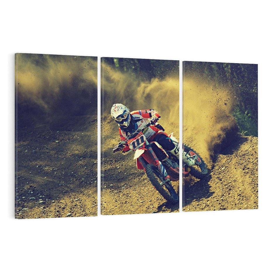 Obraz na płótnie 120x80 - Ekscytujące Skoki na Crossowym Motocyklu - cross, motocykl