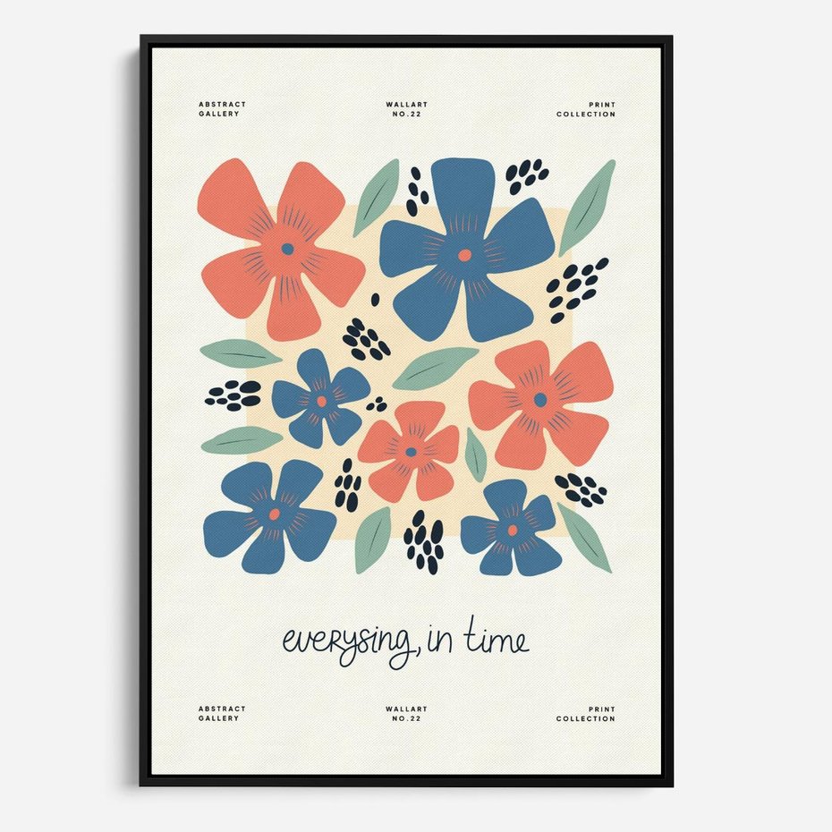 Obraz w ramie 50x70 - Kształtując Marzenia - kwiaty, nowoczesna abstrakcja - rama czarna