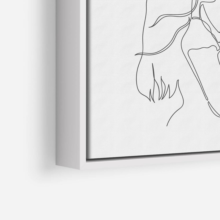 Obraz w ramie 80x80 - Bezgraniczne Przenikanie - para zakochanych, kobieta i mężczyzna - rama biała