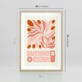 Plakat w ramie 50x70 - Migotliwa Euforia - kompozycja w łososiowym kolorze, kwiaty - rama drewno