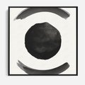 Obraz w ramie 50x50 - Bezczasowe Echo - abstrakcyjne plamy okręgi, akwarelowe - rama czarna