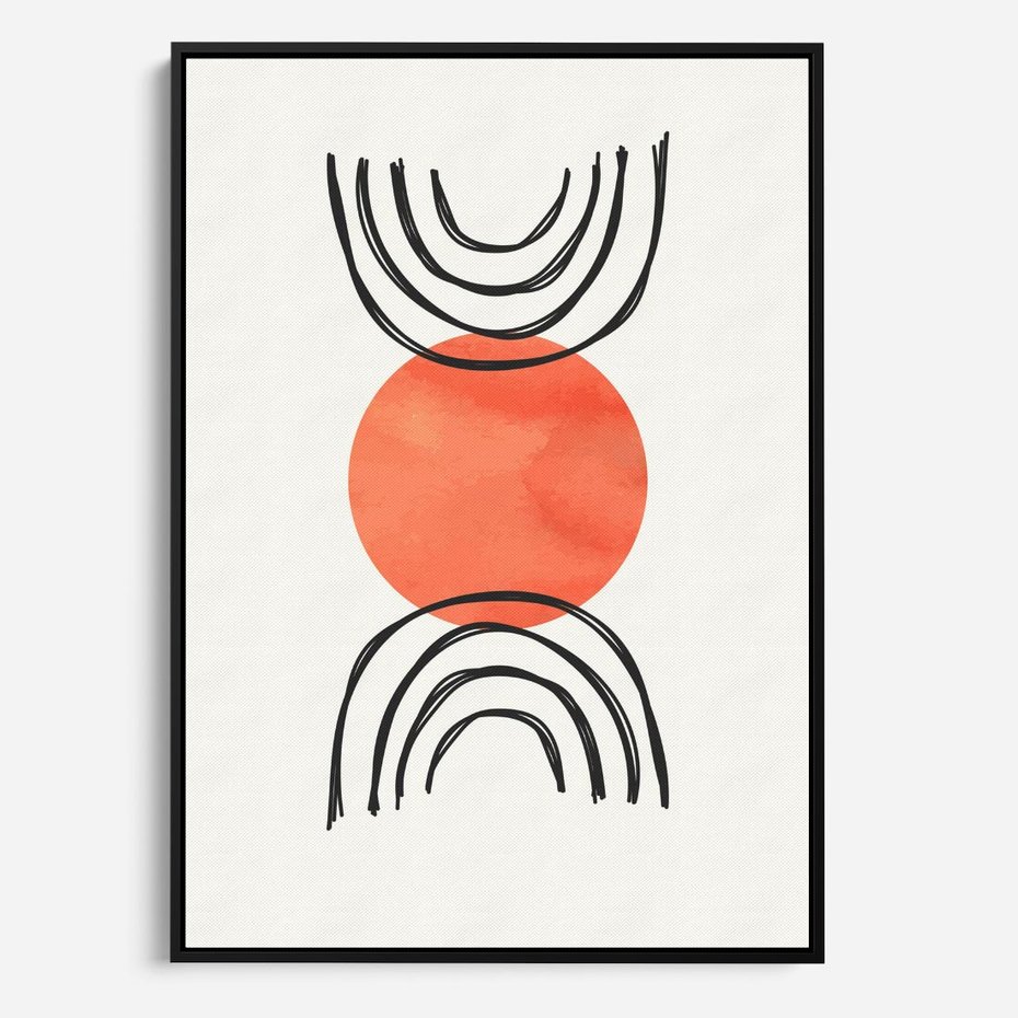 Obraz w ramie 50x70 - Lustrzane Widzenie - koło, boho styl - rama czarna