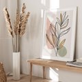 Plakat bez ramy 21x30 - Impulsy Subtelnej Harmonii - abstrakcyjny obraz boho, liście