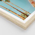 Plakat w ramie 30x40 - Letnie Marzenia - palmy, na tle nieba - rama drewno