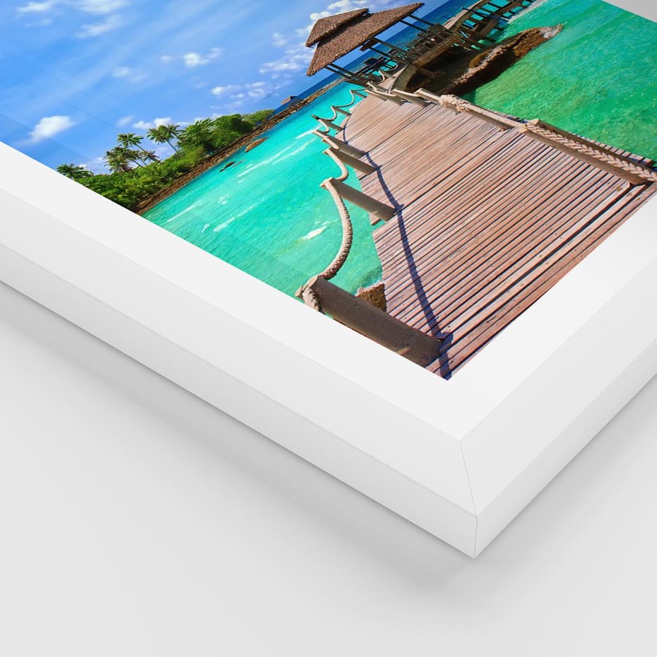 Plakat w ramie 30x40 - Magia tropikalnego oceanu - ocean, tropiki - rama biała