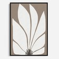 Obraz w ramie 70x100 - Ekspresyjne Kontury - abstrakcyjny kwiat, beże i brązy - rama czarna