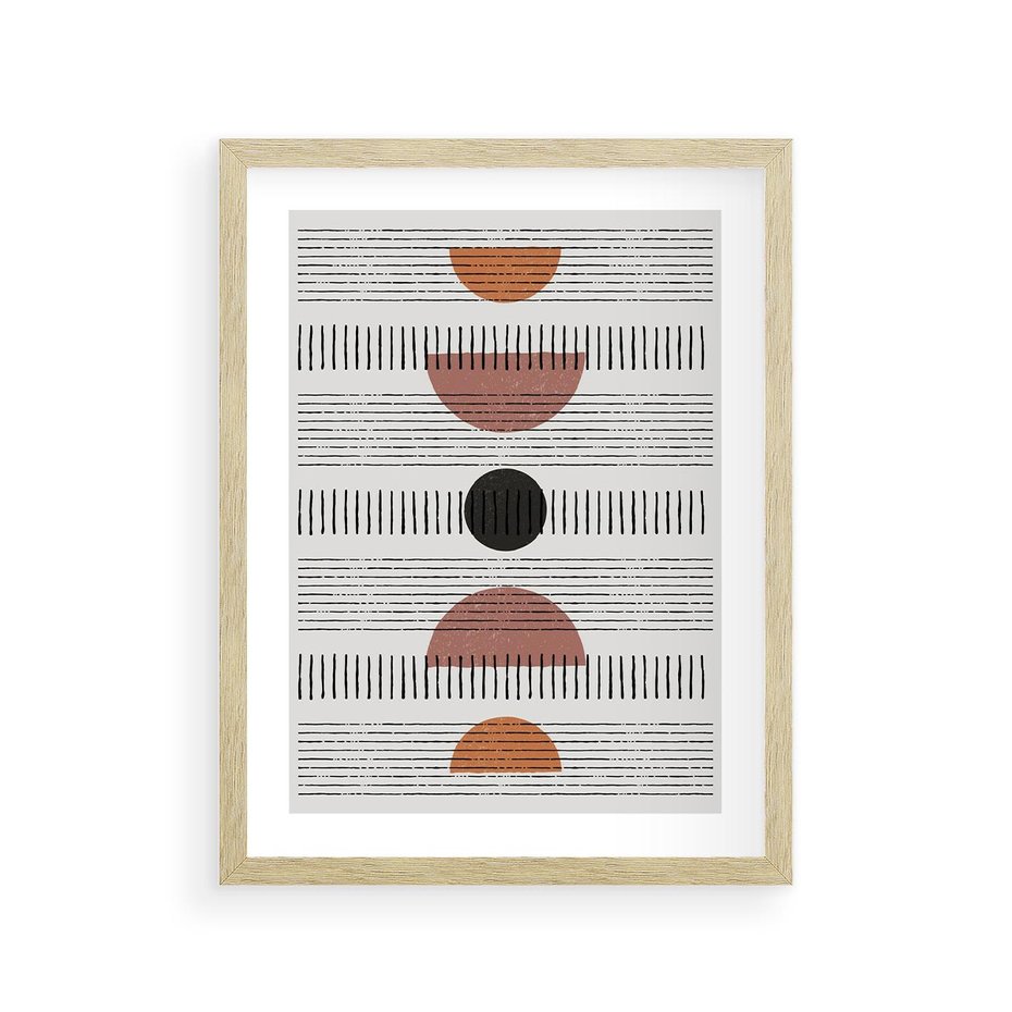 Plakat w ramie 30x40 - Plakat w Stylu Abstrakcji - geometryczna grafika, plakat - rama drewno