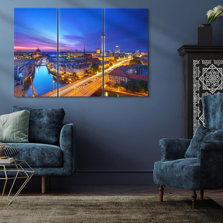 Obraz na płótnie 120x80 - Miasto nocą - tajemnicza atmosfera - Miasto, noc