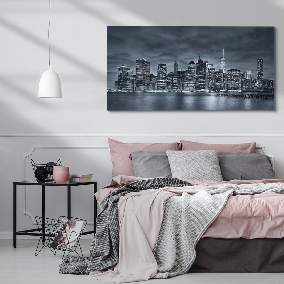 Obraz na płótnie 120x60 - Miejskie Migawki - noc, NY