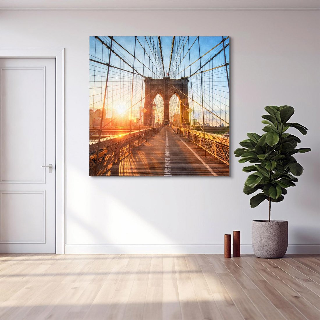 Obraz na płótnie 60x60 - Mosty Manhattanu - most, Nowy Jork