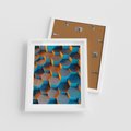Plakat w ramie 40x50 - Trójwymiarowa Gra - geometryczna, 3D - rama biała