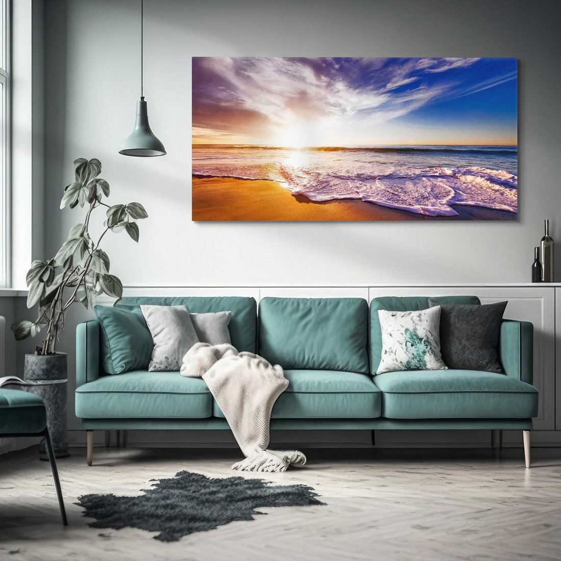 Obraz na płótnie 120x60 - Fale nad morzem - morze, plaża