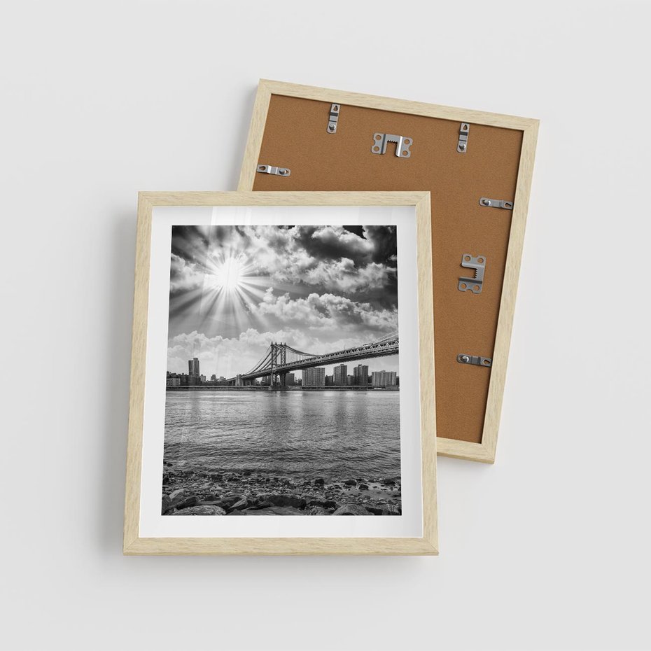 Plakat w ramie 40x50 - Most w Mieście - most, miasto - rama drewno