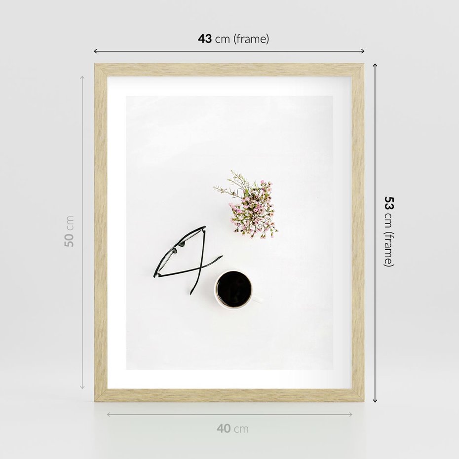 Plakat w ramie 40x50 - Codzienne Radości - kompozycja, bukiet - rama drewno