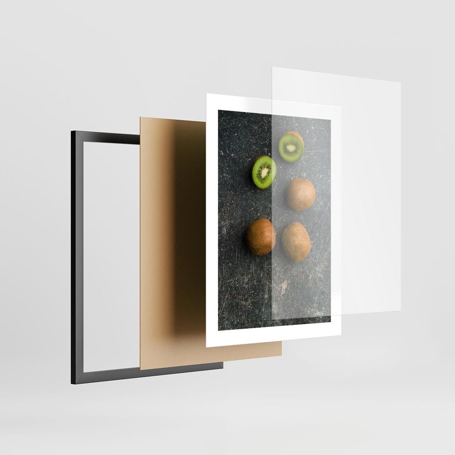 Plakat w ramie 30x40 - : Zdrowe kąski - kiwi, owoce - rama czarna