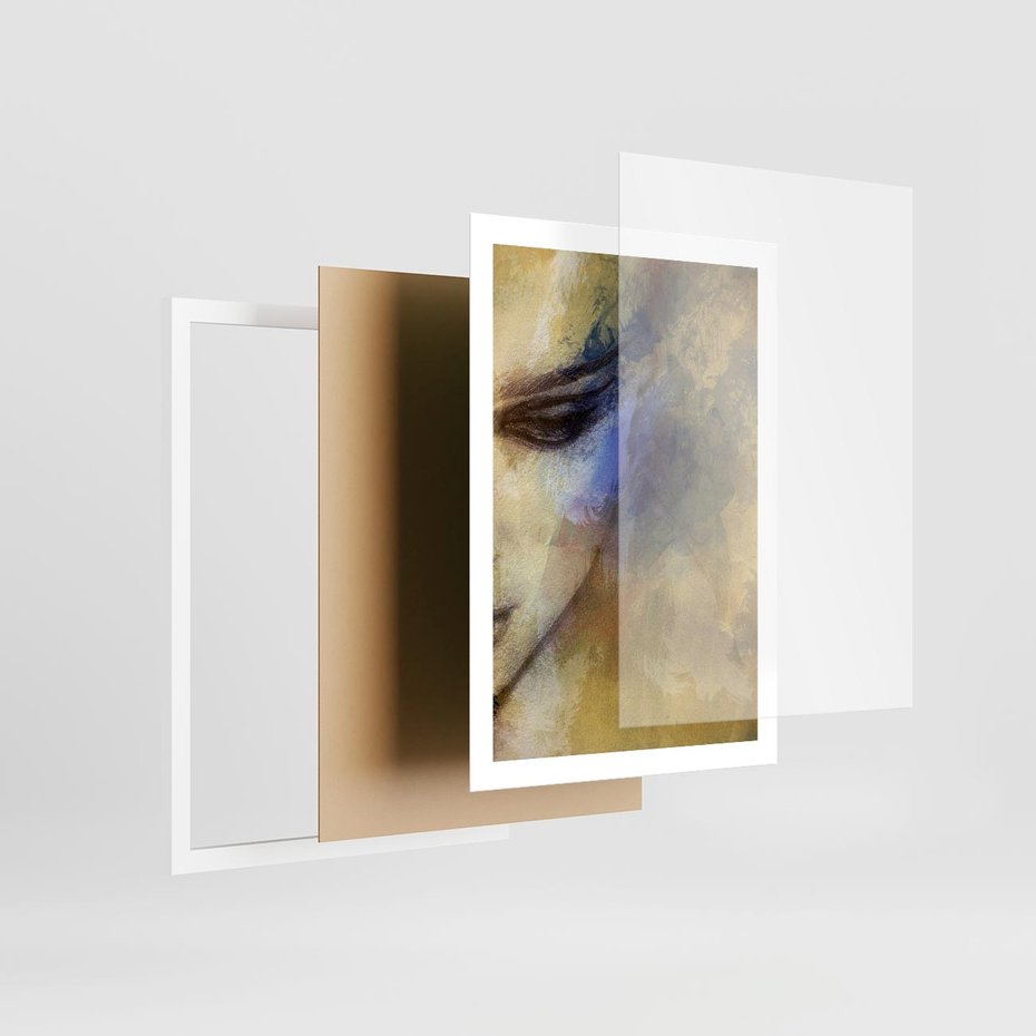 Plakat w ramie 50x70 - Graficzna ekspresja kobiecego portretu - portret, grafika - rama biała