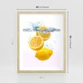 Plakat w ramie 40x50 - Świeże cytryny pełne smaku - cytryny, owoce - rama drewno