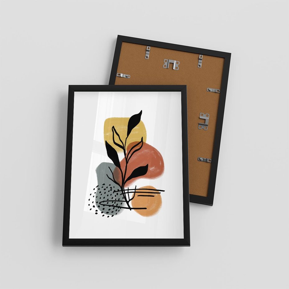 Plakat w ramie 30x40 - Energetyczne Refleksje - abstrakcja, sztuka nowoczesna - rama czarna