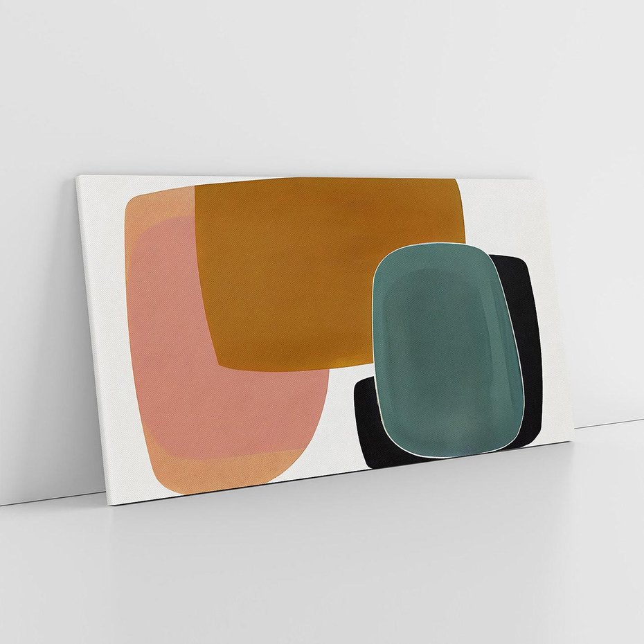 Obraz na płótnie 100x50 - Emocje w akwarelach - geometryczne dziwne kształty, turkusowy