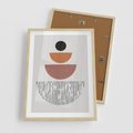 Plakat w ramie 50x70 - Półkola i Boho Akcent - geometria, półkola - rama drewno