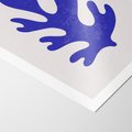 Plakat bez ramy 21x30 - Przenikająca Struktura - boho plakat, niebieski liść w intensywnym kolorze