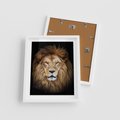 Plakat w ramie 40x50 - Król zwierząt w majestatycznym stylu - lew, król - rama biała