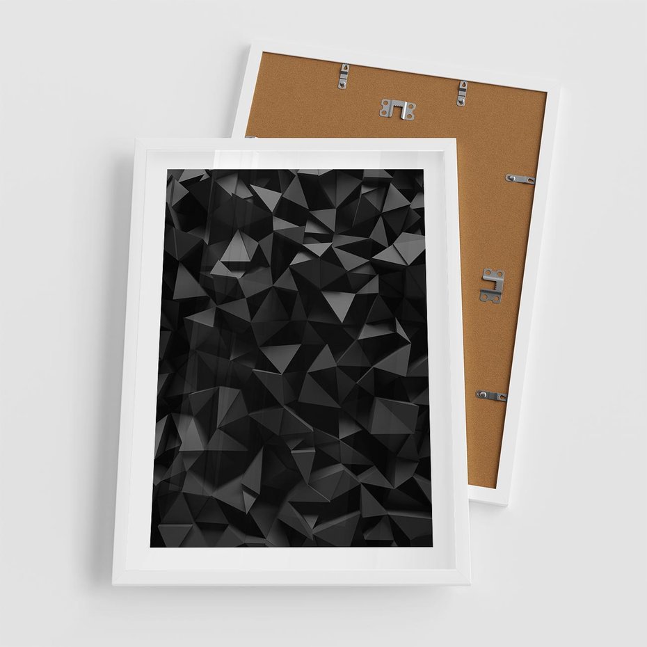 Plakat w ramie 50x70 - Geometryczna nowoczesność - geometryczne, nowoczesne - rama biała