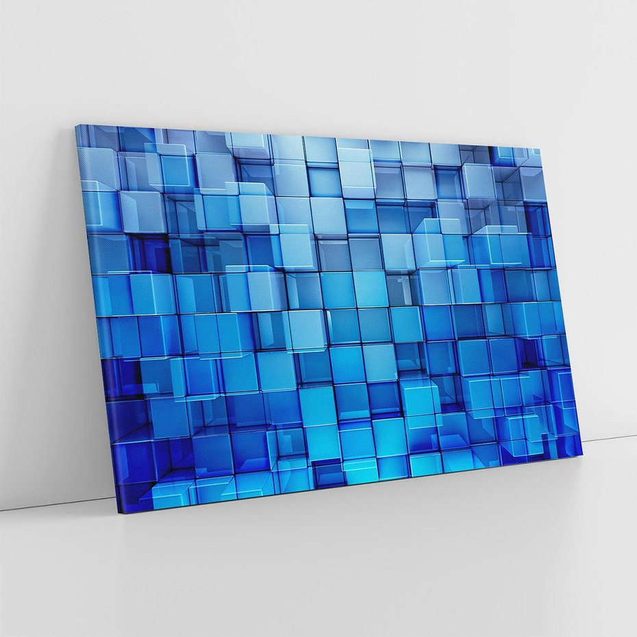 Obraz na płótnie 120x80 - Abstrakcyjne 3D: Kolorowe bloki - abstrakcja, 3d