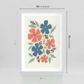 Plakat w ramie 50x70 - Kolorowe liście tęsknot - minimalistyczny plakat, grafika - rama biała