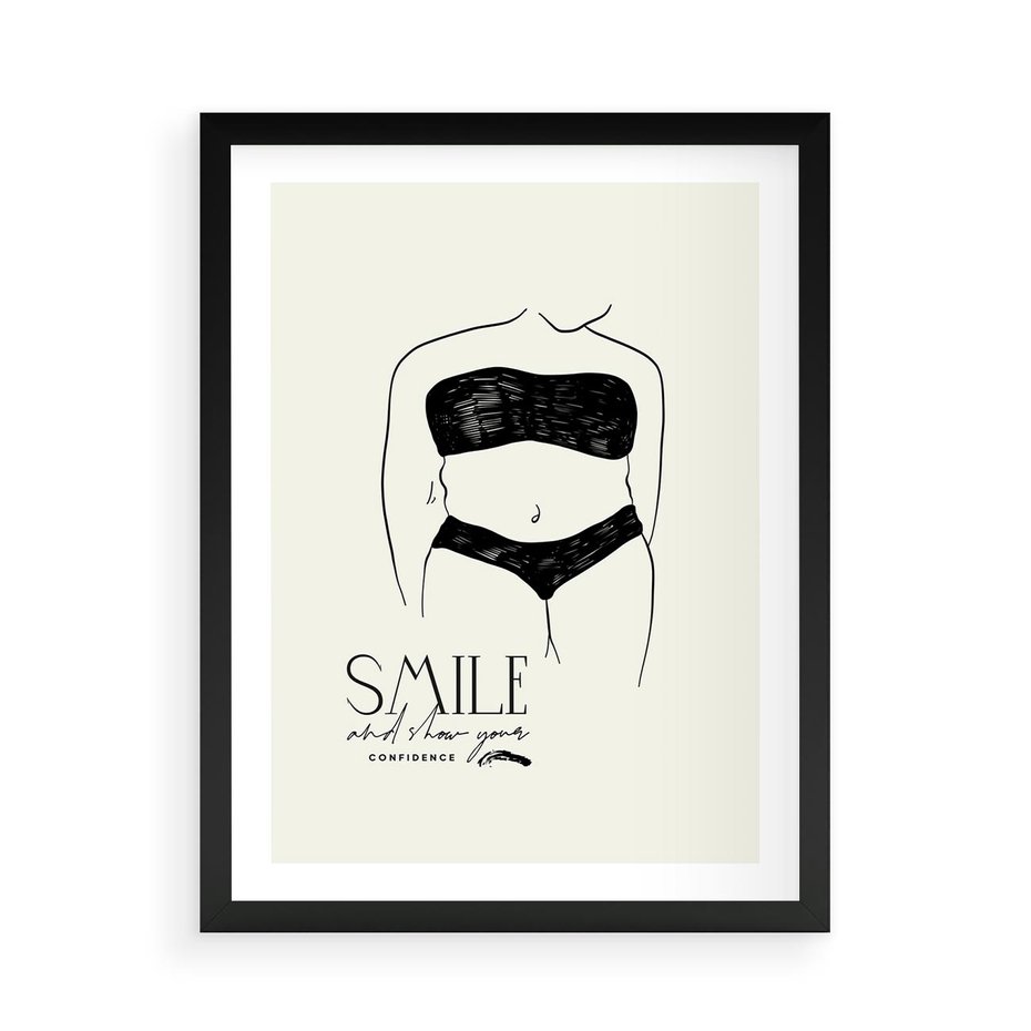 Plakat w ramie 50x70 - Opowieść Splątanych Energii - siła kobiecości, rysunek - rama czarna