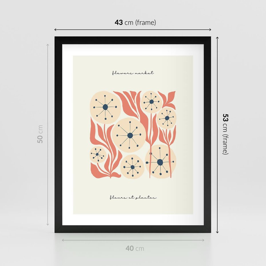 Plakat w ramie 40x50 - Dmuchawce w Abstrakcji - dmuchawce, abstrakcja - rama czarna