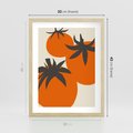Plakat w ramie 30x40 - Jadalne Kształty - nowoczesny plakat do kuchni, pomidory - rama drewno
