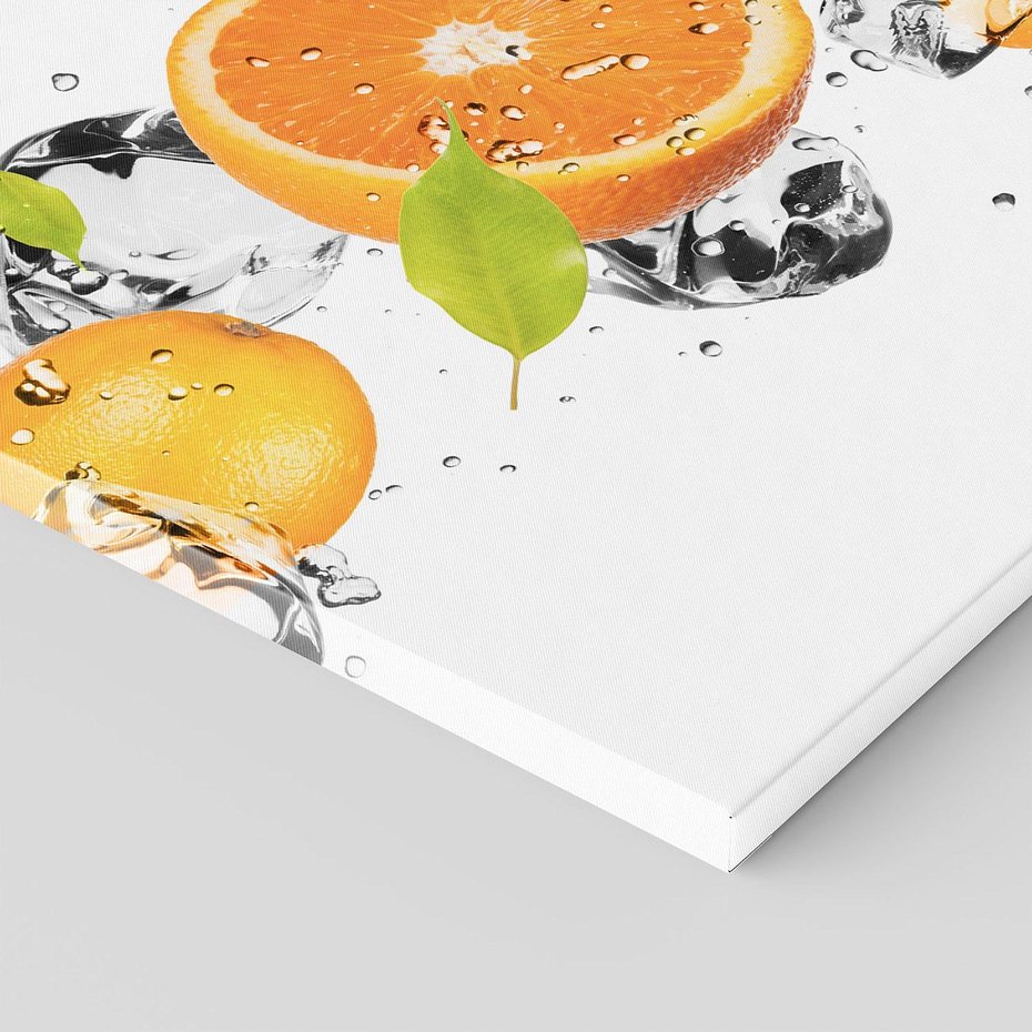 Obraz na płótnie 70x50 - Słoneczne pomarańcze z wodą - pomarańcze, woda