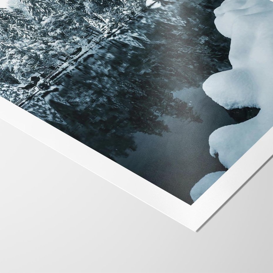 Plakat bez ramy 50x70 - Zima nad Jeziorem - krajobraz zimowy, jezioro