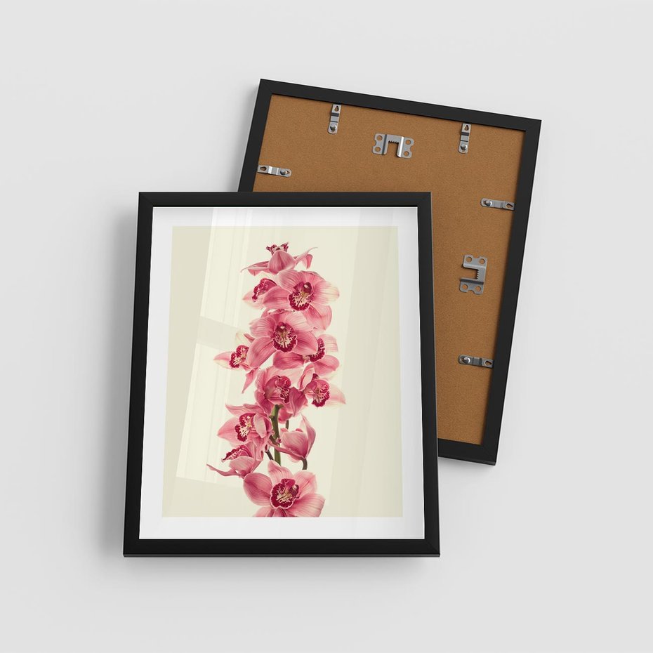 Plakat w ramie 40x50 - Orchidea w spa - relaks - orchidea, spa - rama czarna