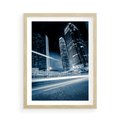 Plakat w ramie 50x70 - Nocne pejzaże miasta - miasto, nocą - rama drewno