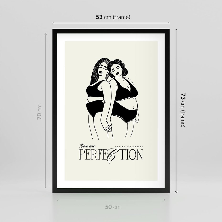 Plakat w ramie 50x70 - Siła i Wspólnota - nowoczesna sztuka kobieca, plakat - rama czarna