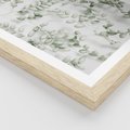Plakat w ramie 30x40 - Delikatność Zieleni - zielone gałązki, listki - rama drewno
