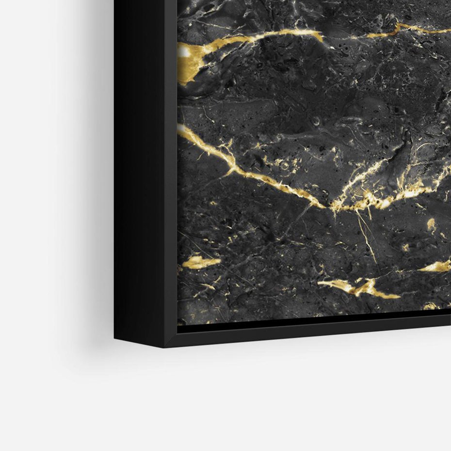 Obraz w ramie 100x70 - Egzotyczny Blask - marmur, złoto - rama czarna