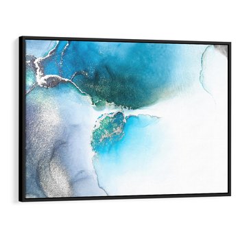 Obraz w ramie 100x70 - Marmur złotą akwarelą - marmur, akwarela - rama czarna