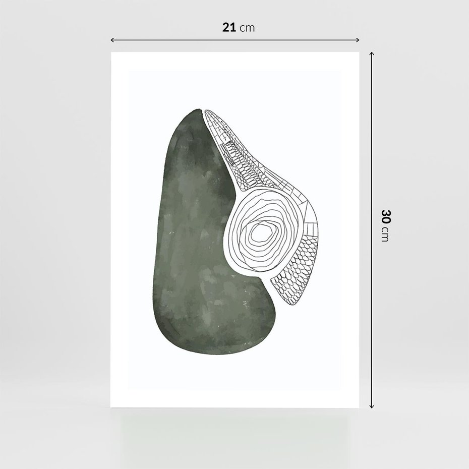 Plakat bez ramy 21x30 - Owocowe Boho Inspiracje - minimalistyczny plakat, gruszka