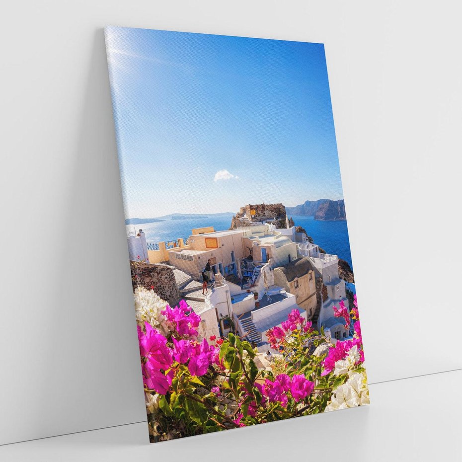 Obraz na płótnie 80x120 - Błękit morza i białe domy - Santorini, Grecja